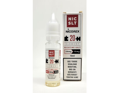 E-vedelik NICOREX ELEMENTNikotiinisool20mg->15mg