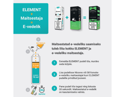 E-liquid  NICOREX ELEMENT  70VG/30PG  20mg -> 15mg