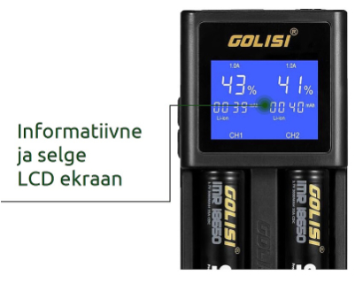 Akuelementide laadija Golisi S2
