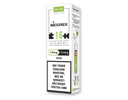 E-liquid  NICOREX ELEMENT  50VG/50PG  16mg -> 12mg