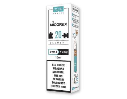 Э-жидкость  NICOREX ELEMENT  70VG/30PG  20mg -> 15mg