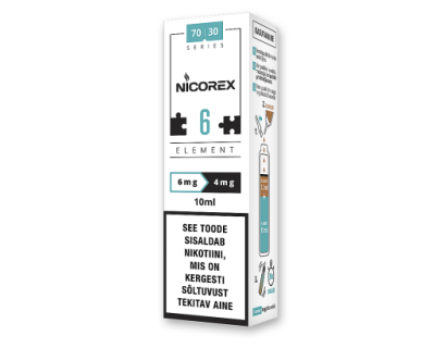 E-liquid  NICOREX ELEMENT  70VG/30PG  6mg -> 4mg