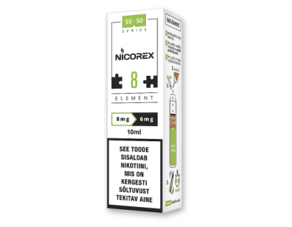 E-vedelik  NICOREX ELEMENT  50VG/50PG  8mg -> 6mg