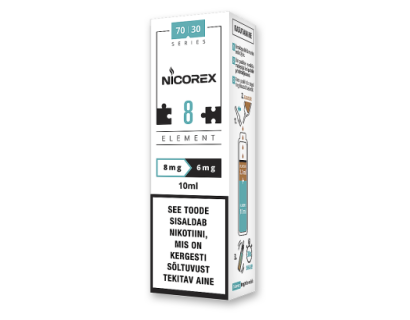 Э-жидкость  NICOREX ELEMENT  70VG/30PG  8mg -> 6mg