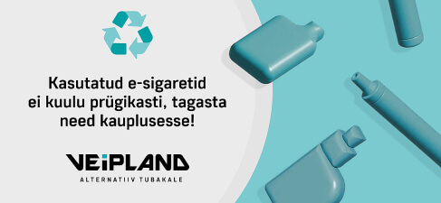 Kasutatud e-sigareti koht pole prügikastis