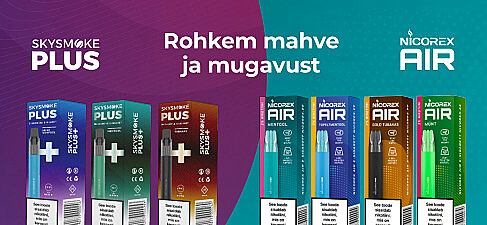 SKYsmoke Plus ja Nicorex AIR – rohkem mahve ja mugavust 